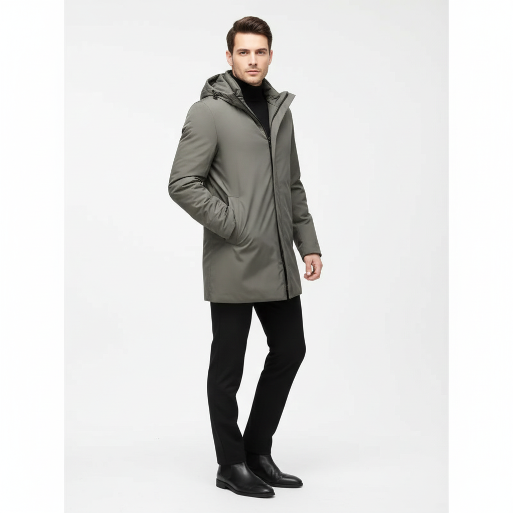 Yan Men's Winter Jacket Waterproof – Regular Fit, Hood & Cold Protection