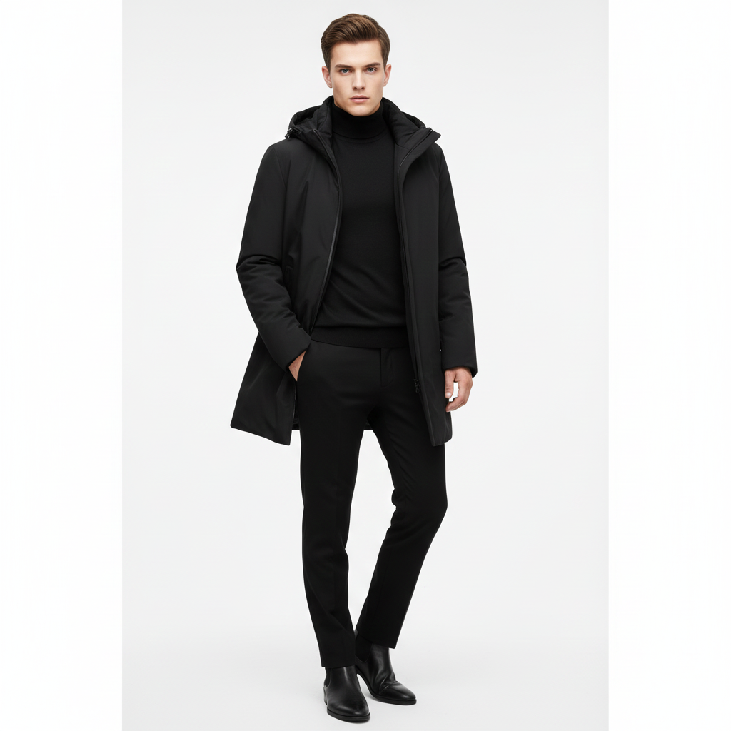 Yan Men's Winter Jacket Waterproof – Regular Fit, Hood & Cold Protection