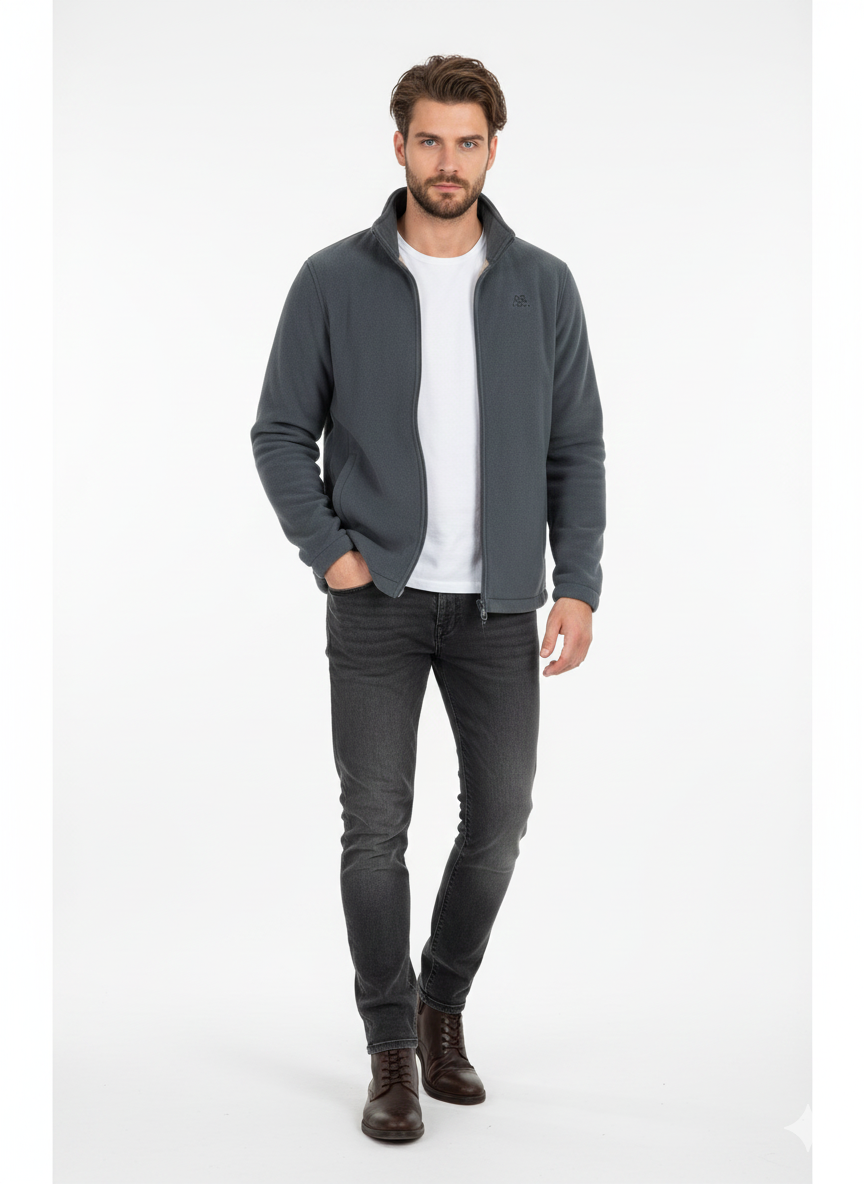 Alvin Unisex Fleece Jacket with Sherpa Lining – Warm, Comfortable & Everyday Use