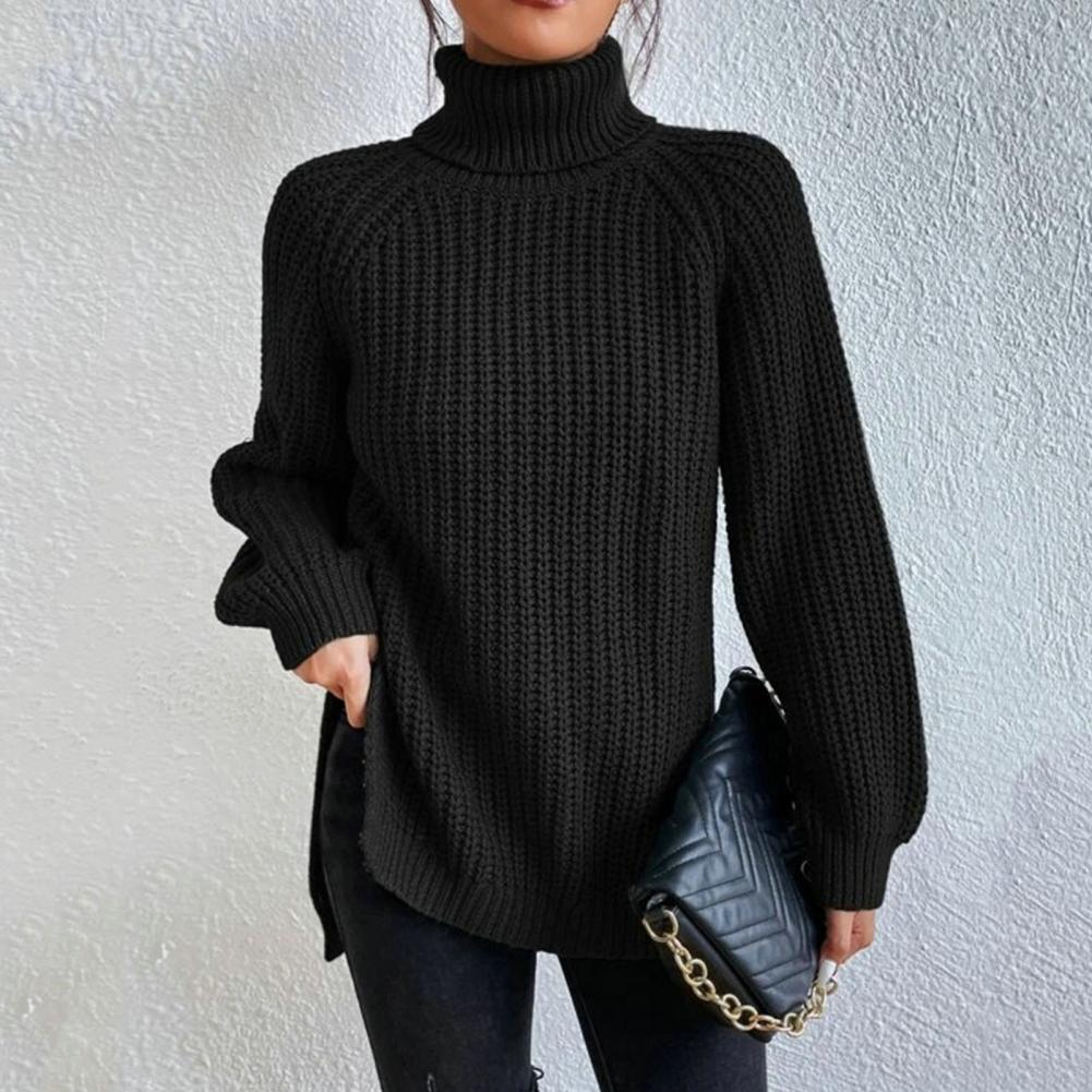 Ashley Turtleneck Knit Sweater for Women – Soft and Warm Winter Top with Wide Sleeves