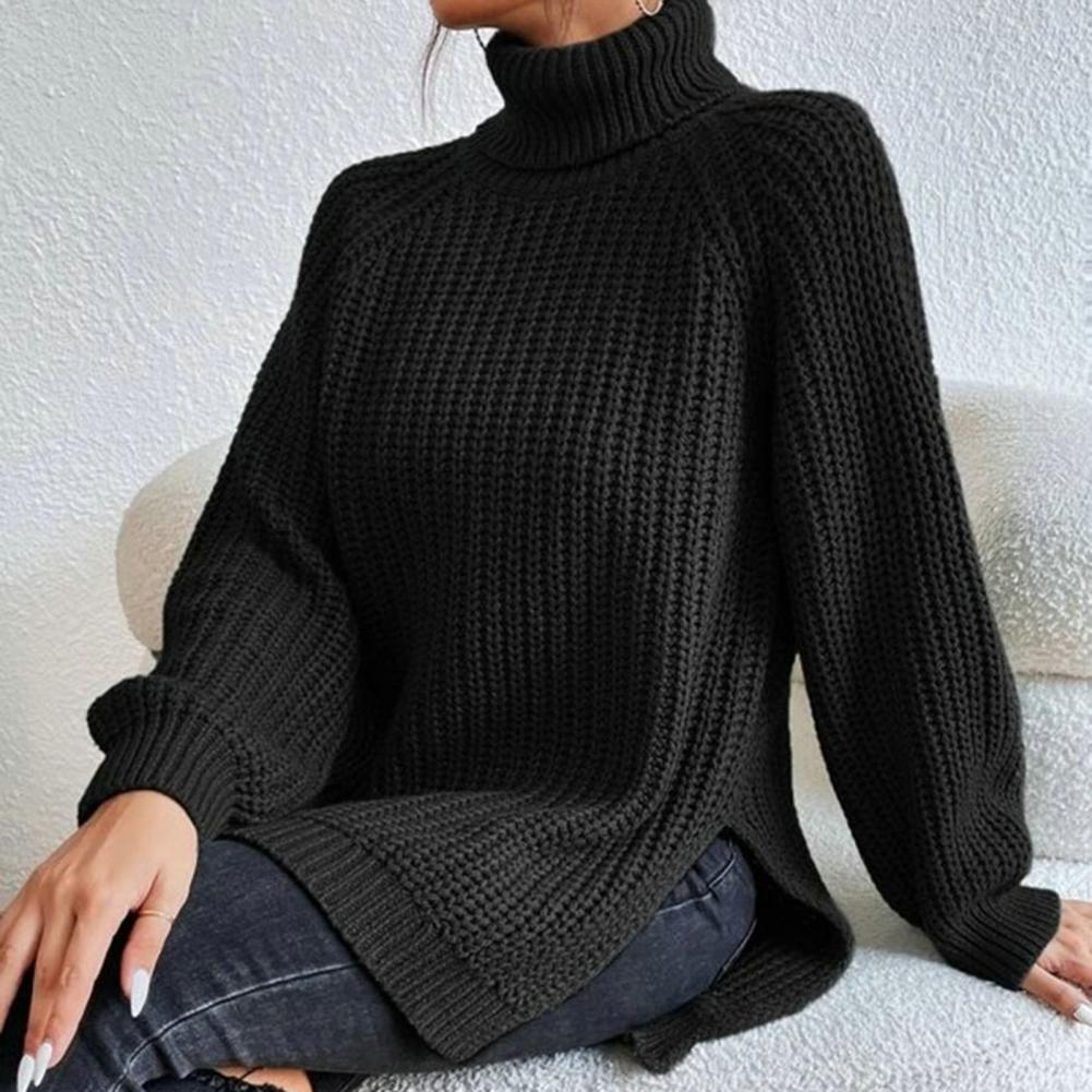 Ashley Turtleneck Knit Sweater for Women – Soft and Warm Winter Top with Wide Sleeves