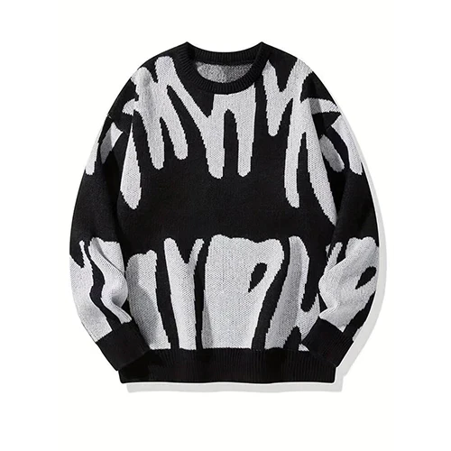 Monica Pull Woman – Graphic Black & White, Abstract Pattern in Modern Style