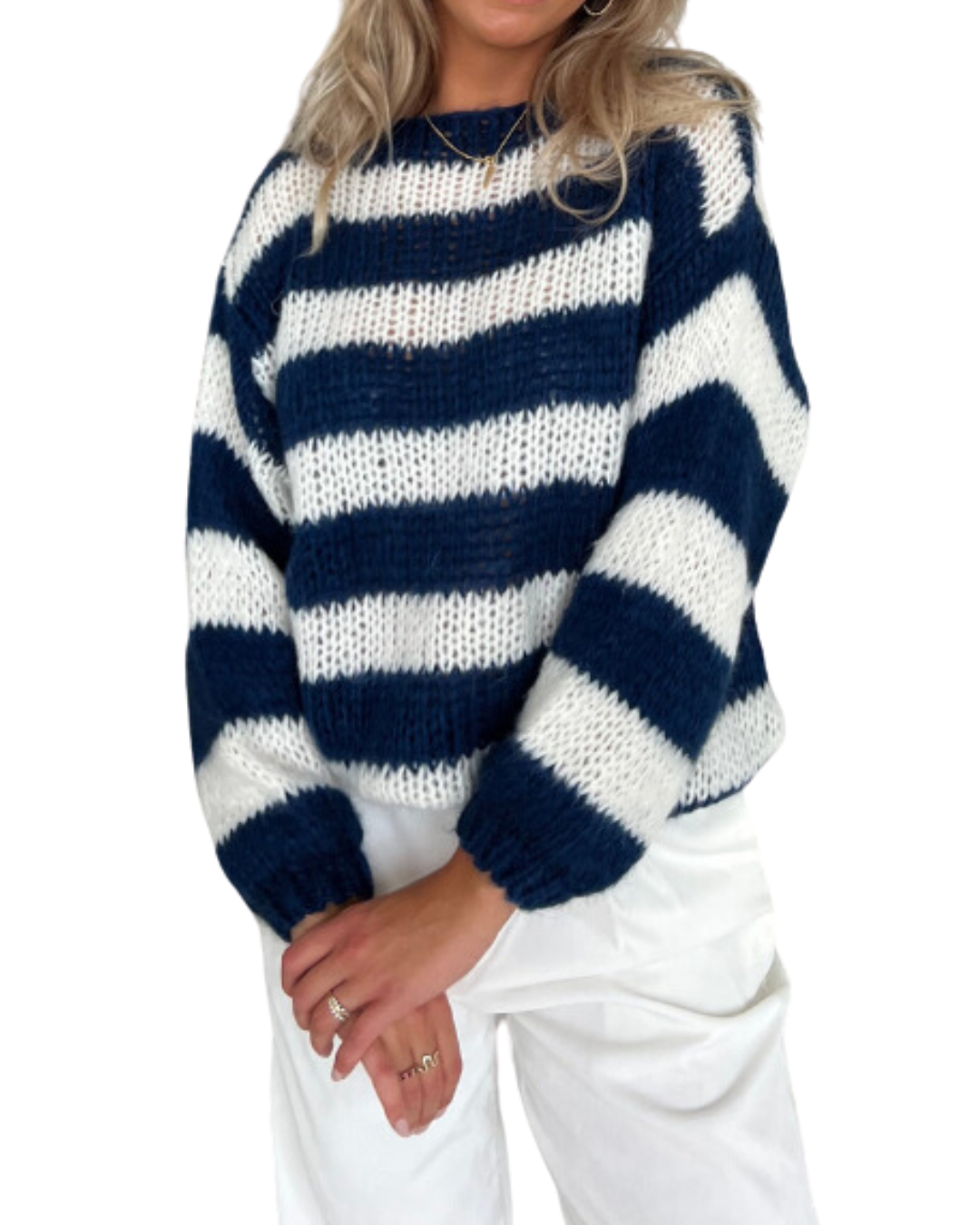 Louisa Sweater Women in Knit – Oversized Striped Sweater in Soft Material with Trendy Design
