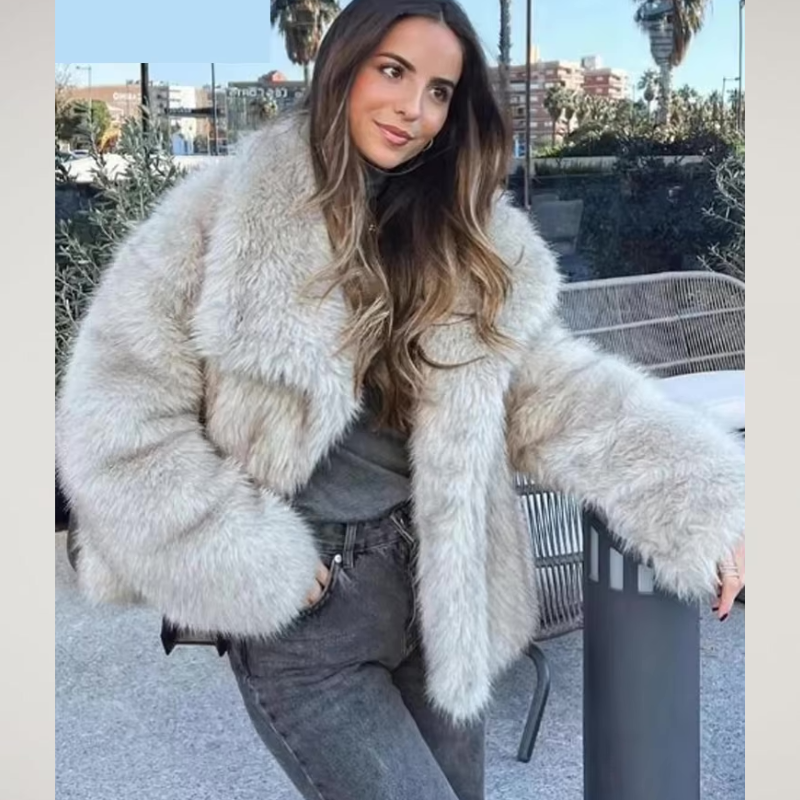 Liliana Manteau Luxe Femme – Ultra-Soft Faux Fur Coat with Elegant Style for Winter