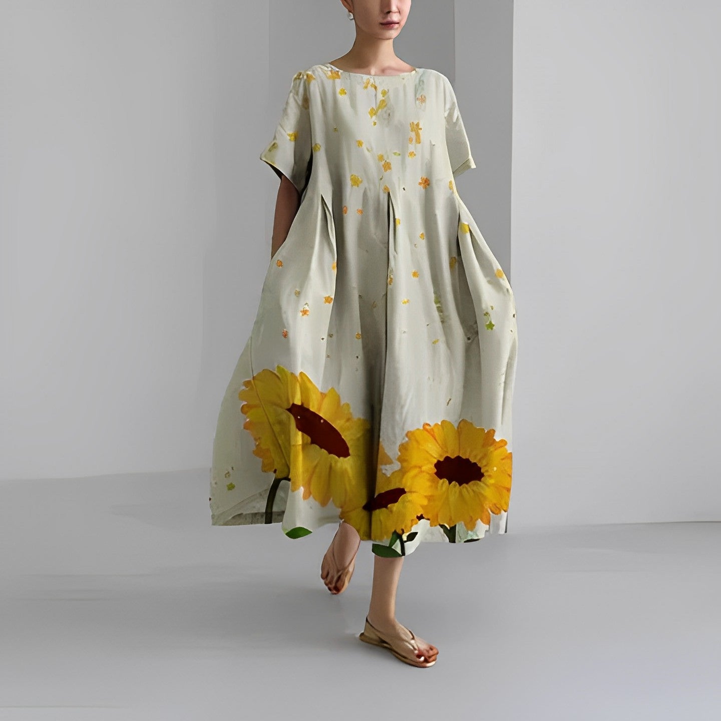 Chic and Stylish Loose Fit Printed Dress for Women