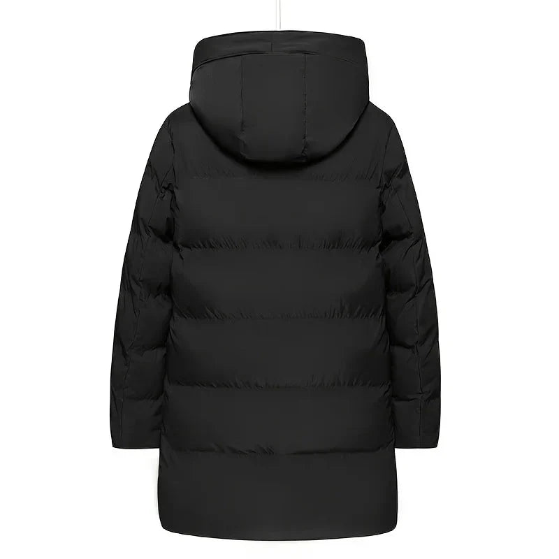 Lukas Manteau Long Homme – Quilted Winter Down Jacket with Hood & Modern Style
