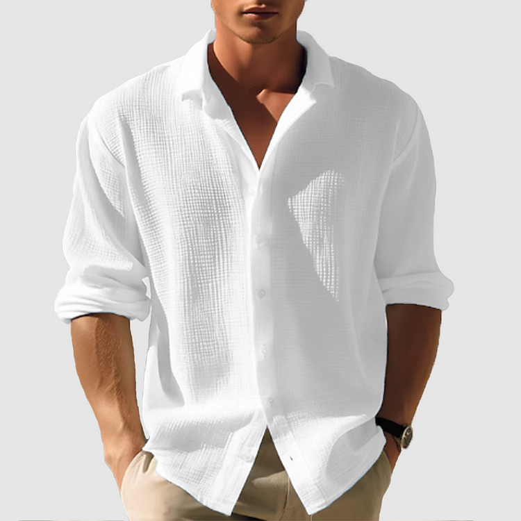 Men’s Button-Down Shirt – Relaxed Fit for Summer Comfort