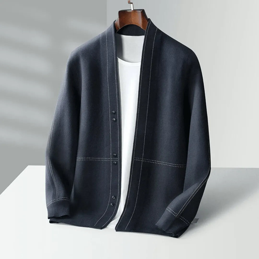 Men’s Button-Front Knit Cardigan – Smart Casual Layering Essential