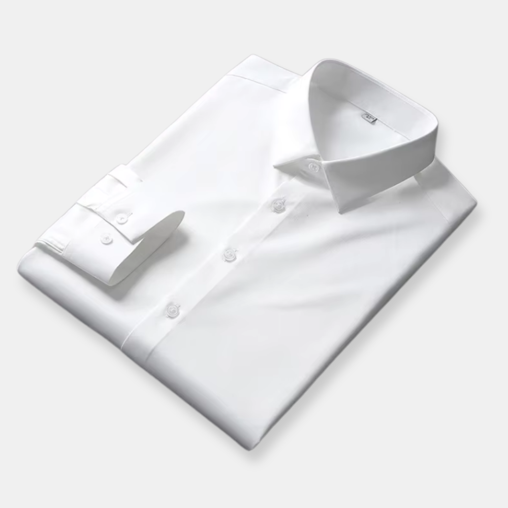 Men's Casual Long Sleeved Solid Color Shirt - Non Ironing - Wrinkle Resistant