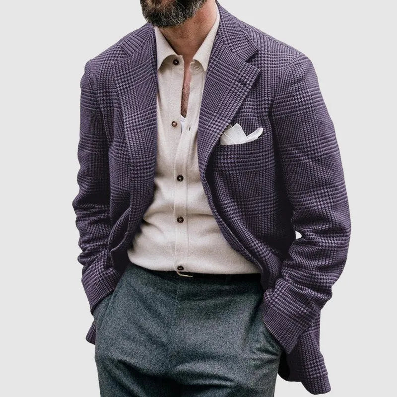 Men’s Checkered Blazer – Classic Tailored Design