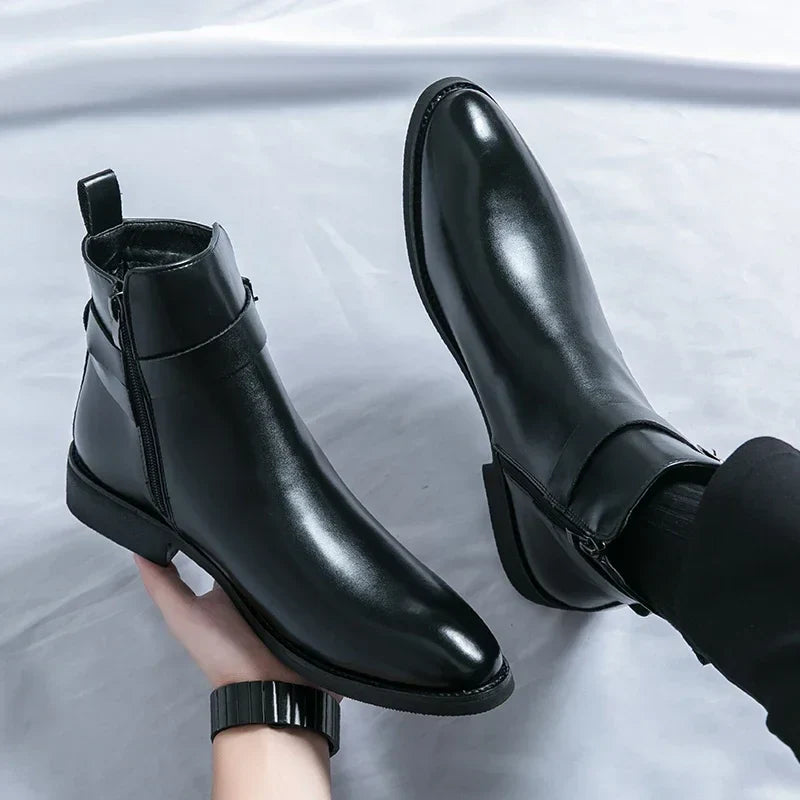 Men’s Classic Chelsea Boots with Side Zipper – Sleek Everyday Elegance and Comfort