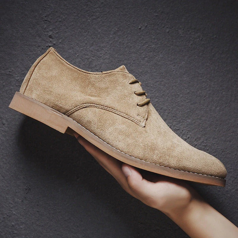 Men’s Classic Lace-Up Dress Shoes – Smart Suede Design for Weddings and Formal Occasions