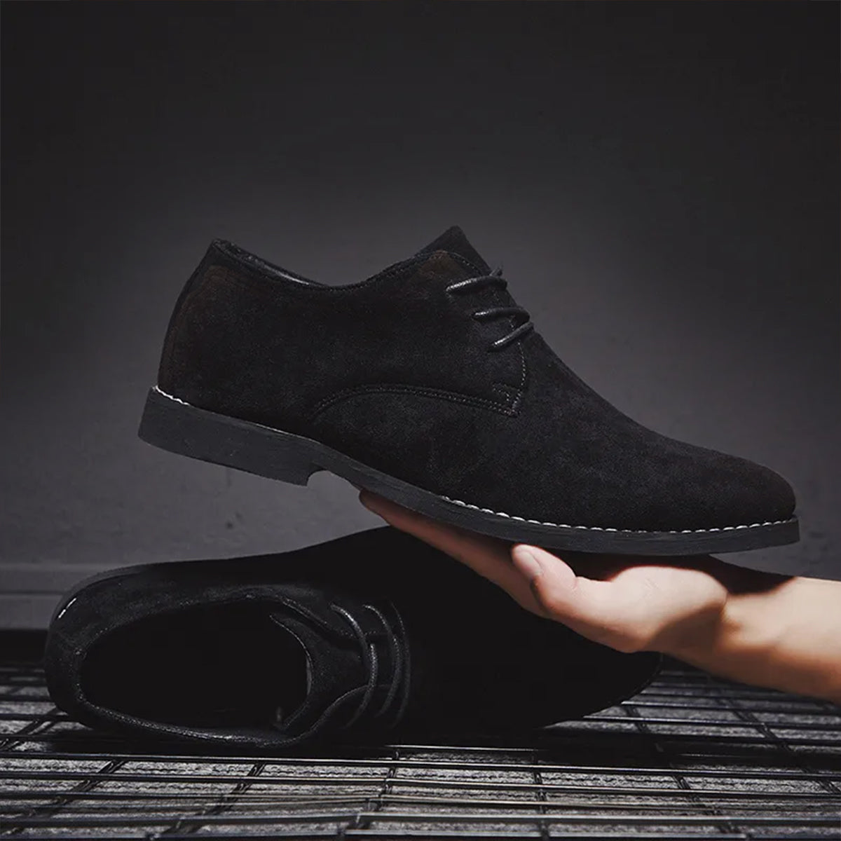 Men’s Classic Lace-Up Dress Shoes – Smart Suede Design for Weddings and Formal Occasions