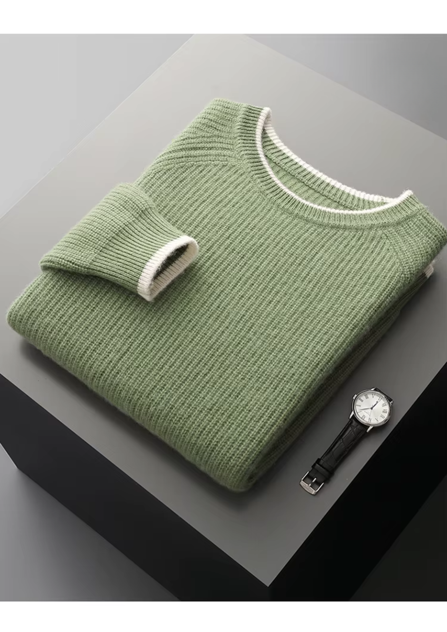 Men’s Crew Neck Knitted Sweater – All-Season Smart Casual Essential