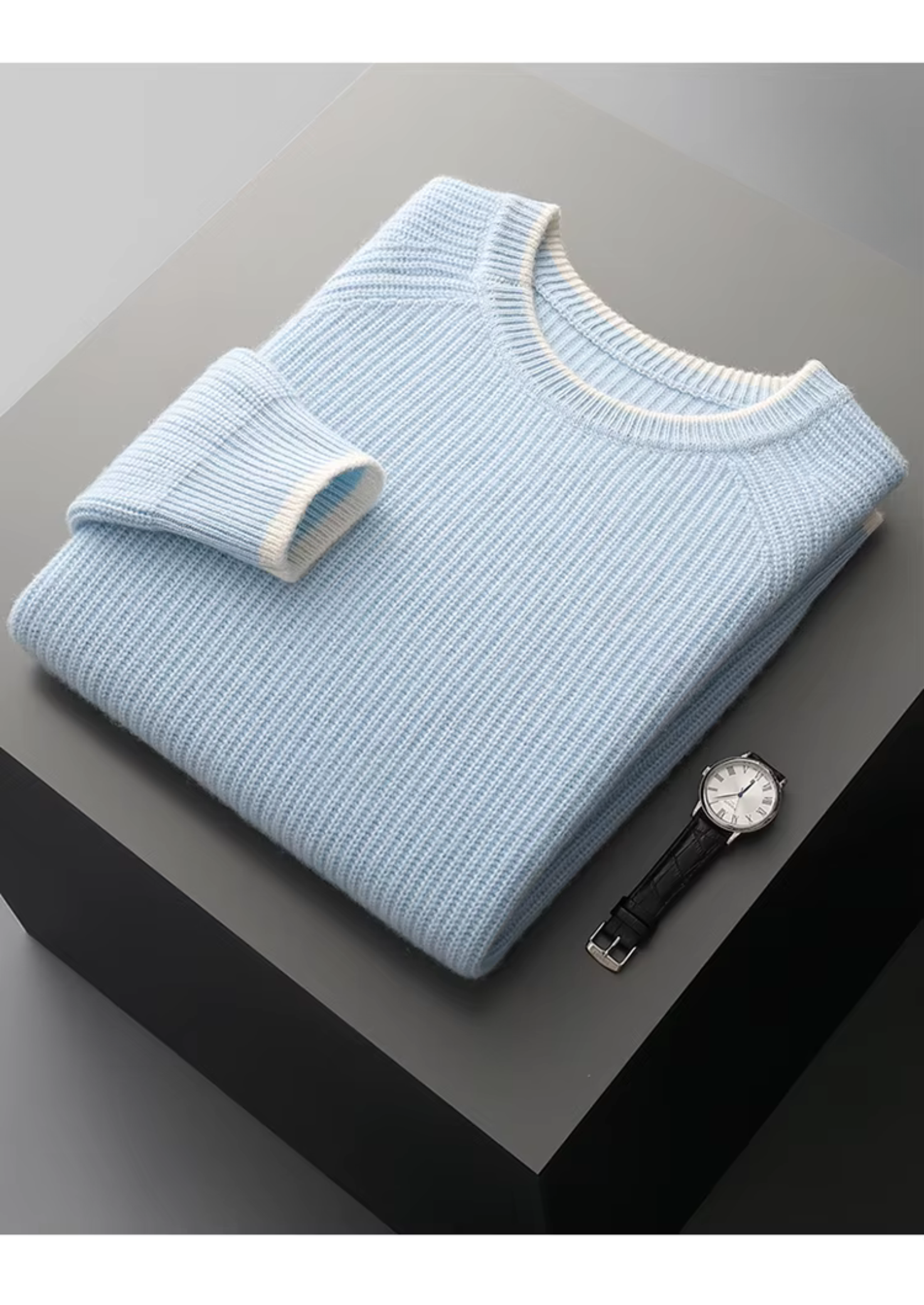 Men’s Crew Neck Knitted Sweater – All-Season Smart Casual Essential