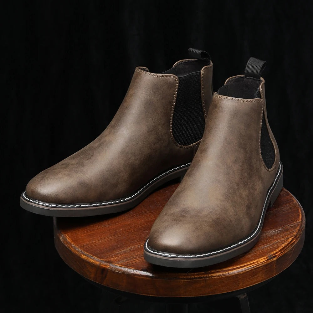 Men’s Dress Chelsea Boots with Sleek Elastic Side Panels – Smart Casual