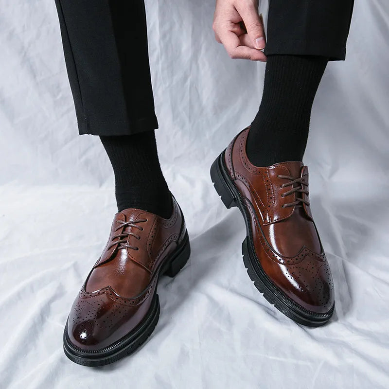 Men’s Formal Dress Shoes – Brock Cut – Rounded Toe