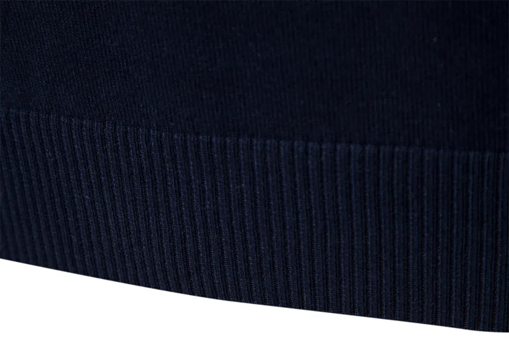 Men’s Half Zip Knitted Sweater with Bold Stripes – Autumn/Winter Casual Wear
