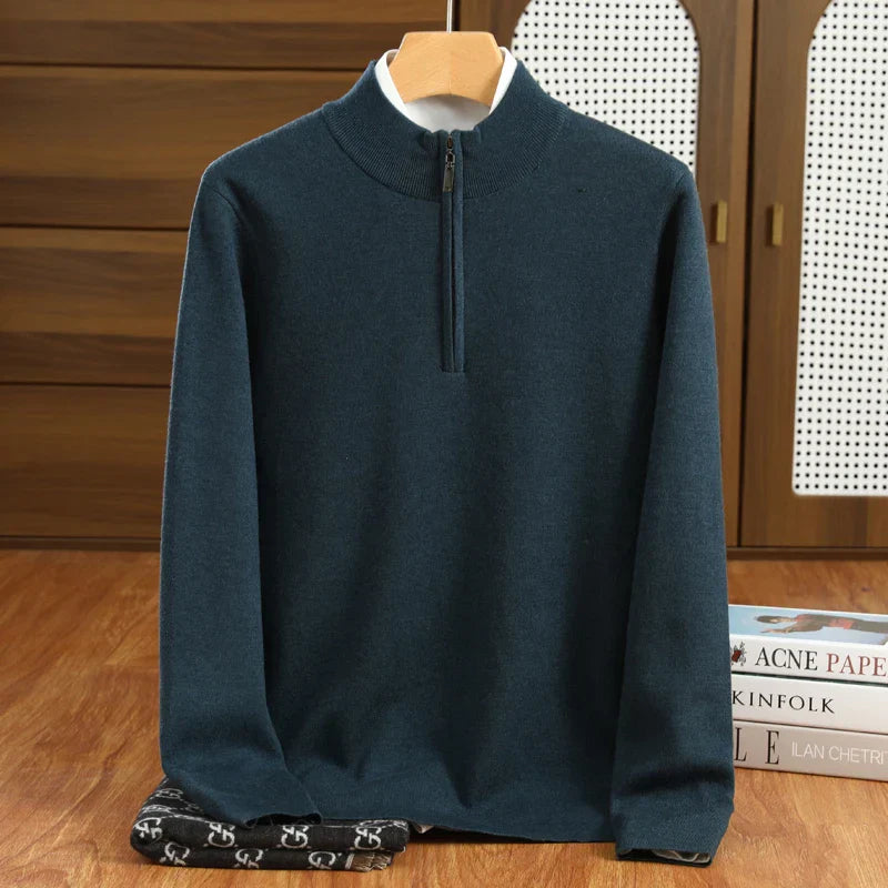 Men’s Half-Zip Mock Neck Pullover – Tailored Fit
