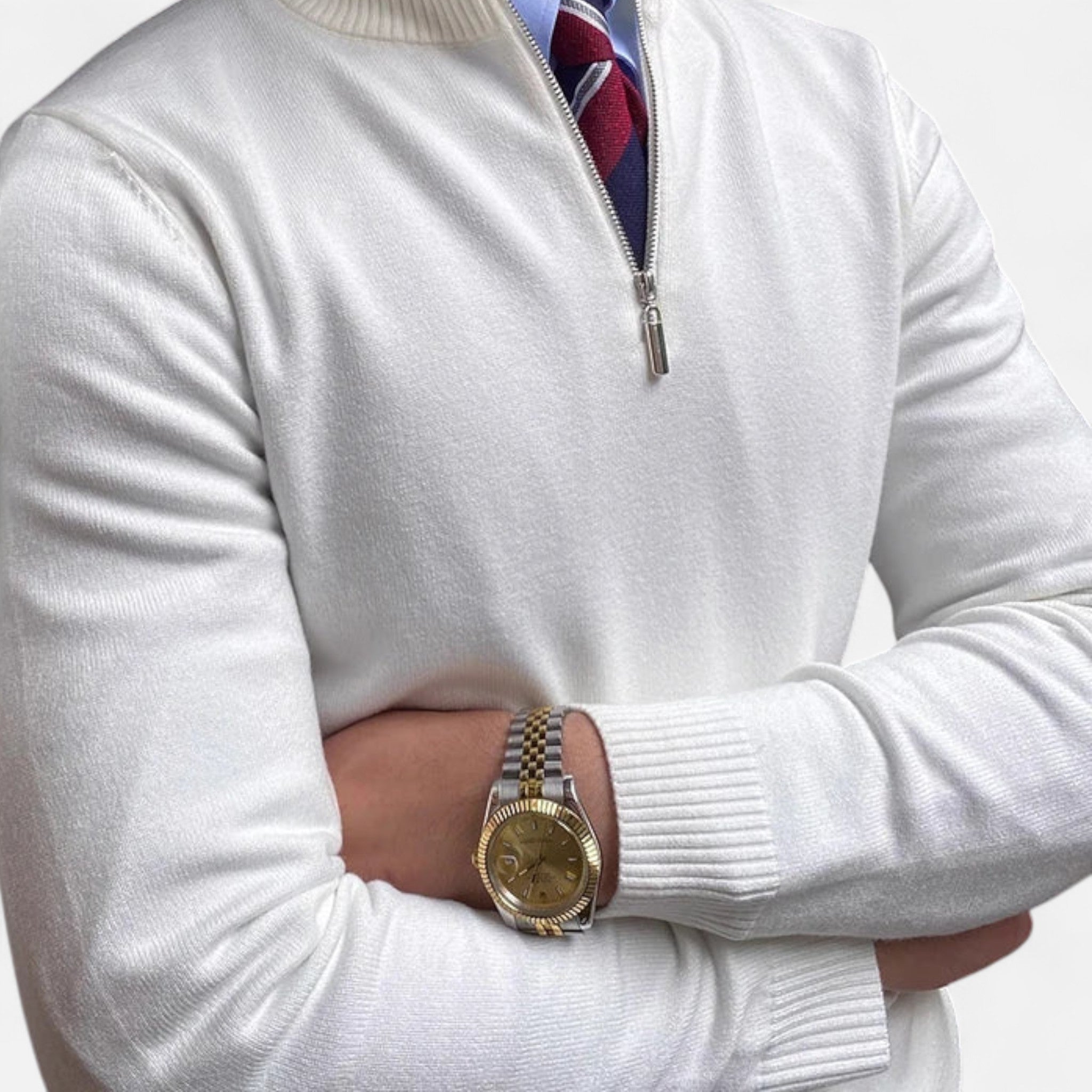 Men’s Half Zip Sweater – Classic Tailored Knit – Smart Casual Layer