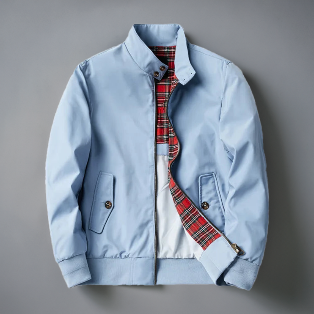 Men’s Harrington Jacket – Zip-Front Bomber Style with Stand Collar