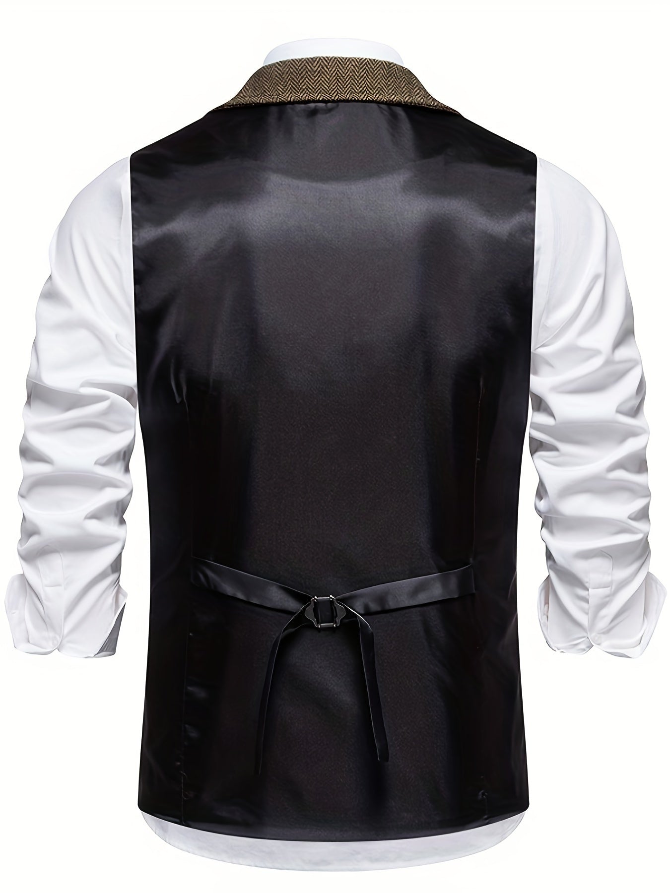 Men’s Heritage Waistcoat – Herringbone, Tailored, Lapel Front