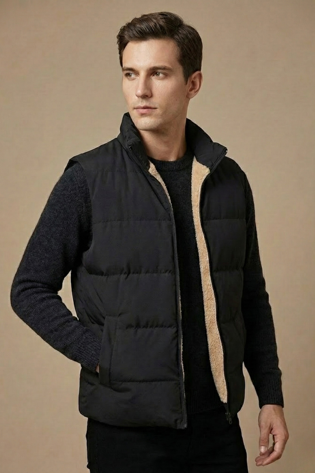 Men’s Insulated Winter Gilet – Fleece-Lined Design for Cold-Weather Layering