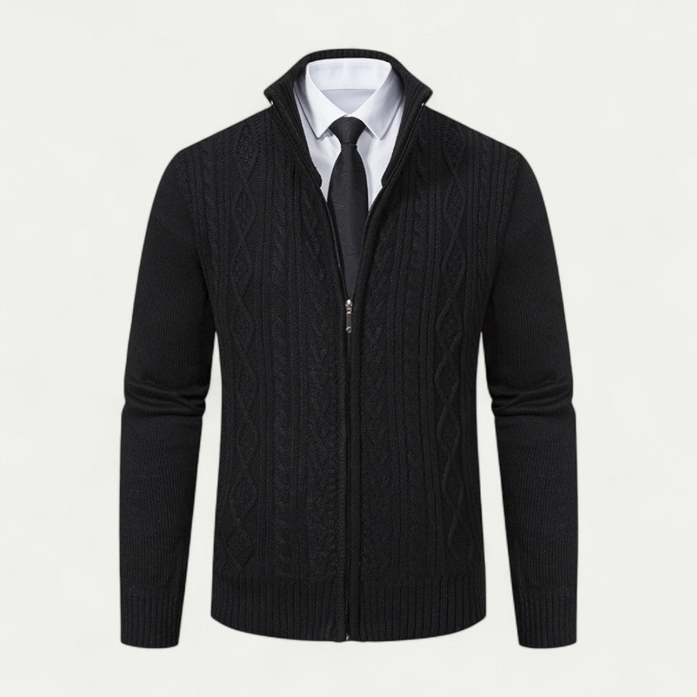 Men’s Knitted Zip Cardigan – Smart-Casual Essential for Modern Dressing