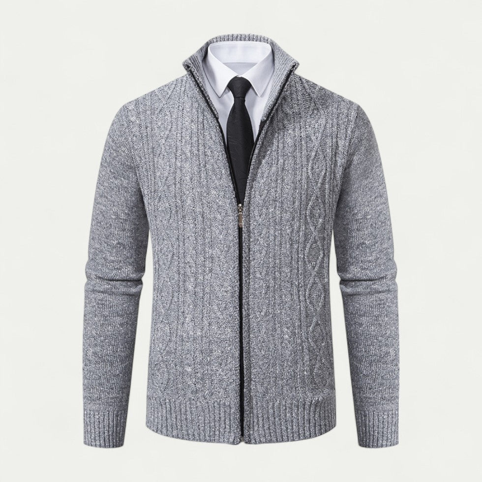 Men’s Knitted Zip Cardigan – Smart-Casual Essential for Modern Dressing