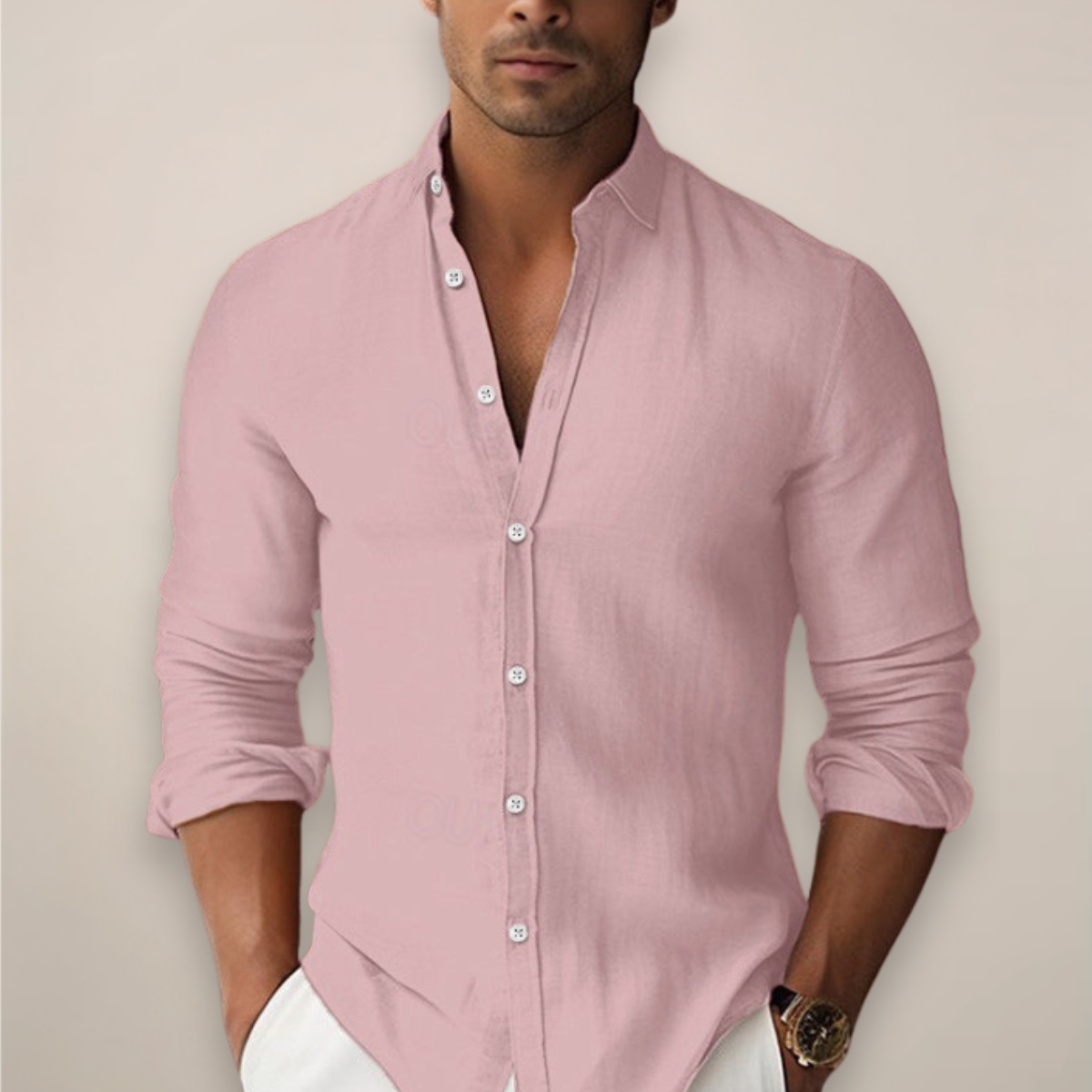 Men’s Linen Summer Shirt – Short Sleeve Casual Button-Up for Sophisticated Look