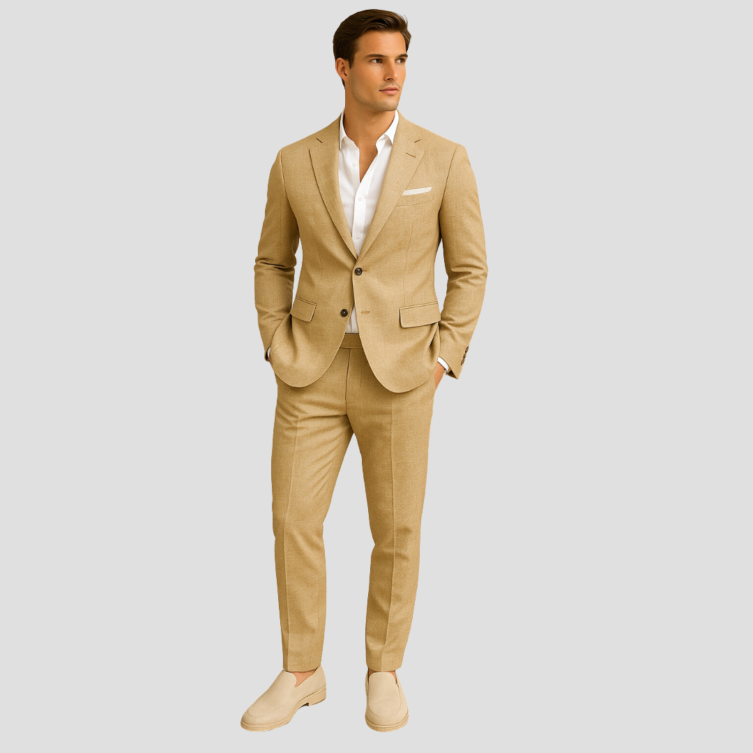 Men's Linen Summer Suit – Structured Two-Piece for Refined Warm-Weather Dressing