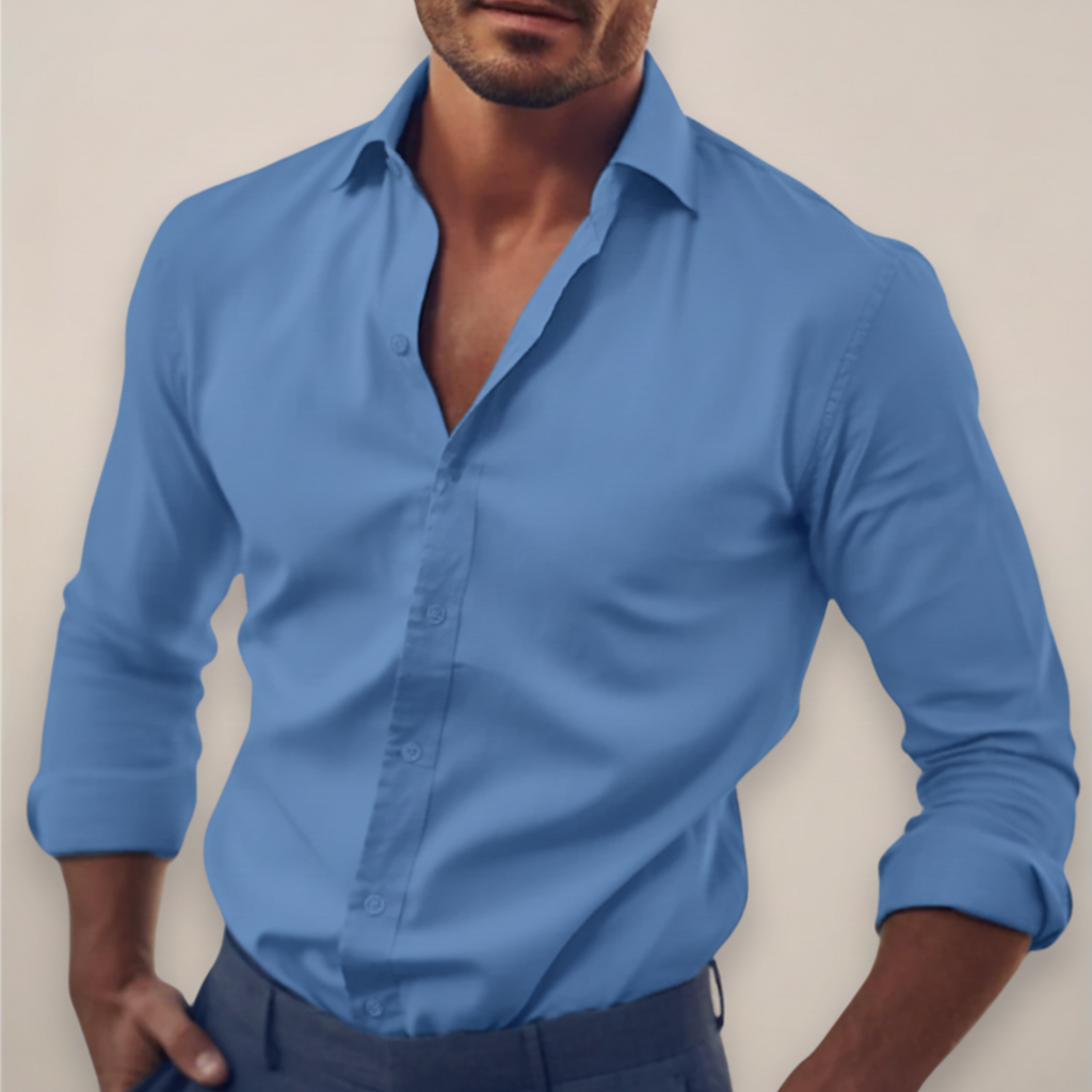Men’s Long Sleeve Shirt – Smart Button-Up in Classic Colours