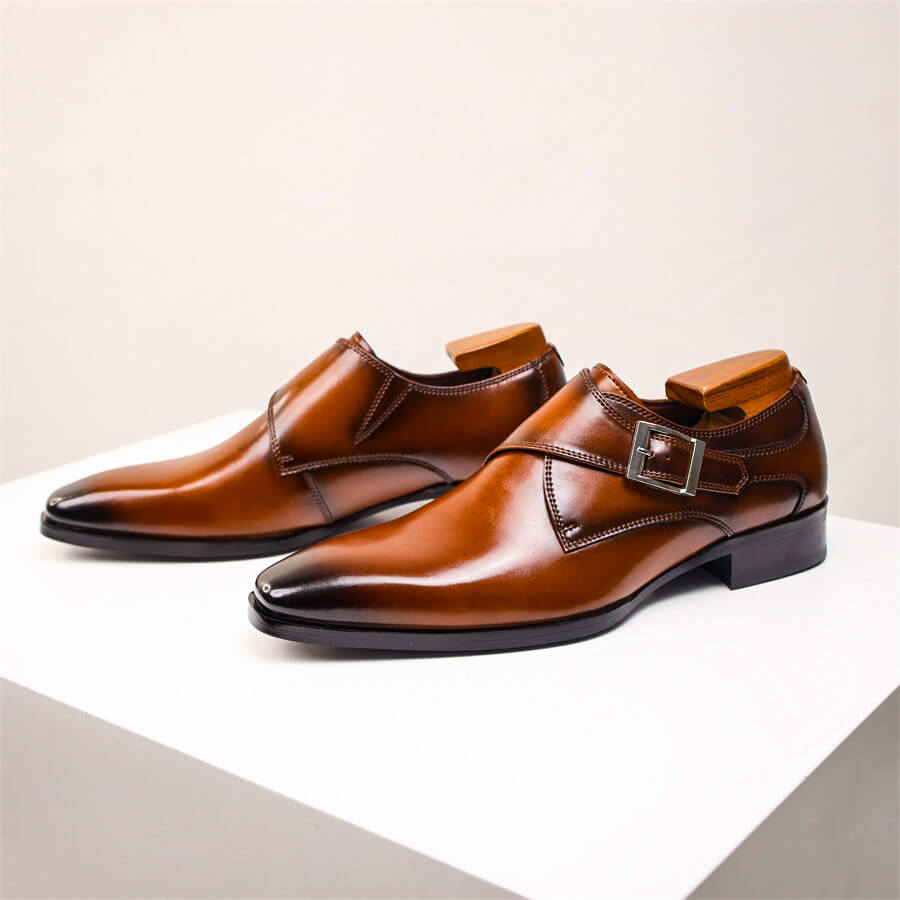 Men’s Monk Strap Dress Shoes – Classic Buckle Detail