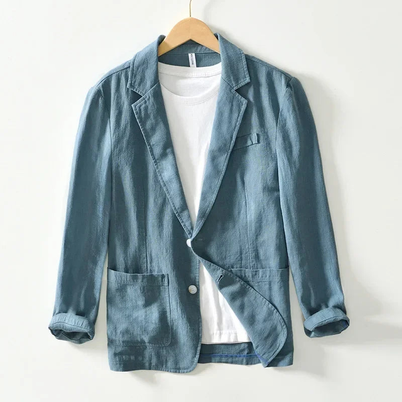 Men's Relaxed Linen Blazer – Smart-Casual Lightweight Layer