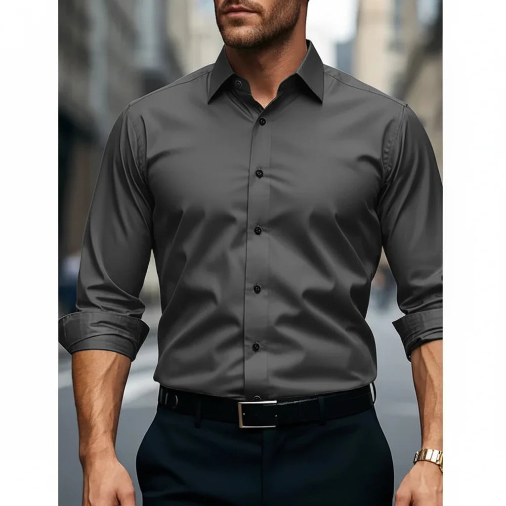 Men’s Slim Fit Shirt – Classic Button-Down Long Sleeves