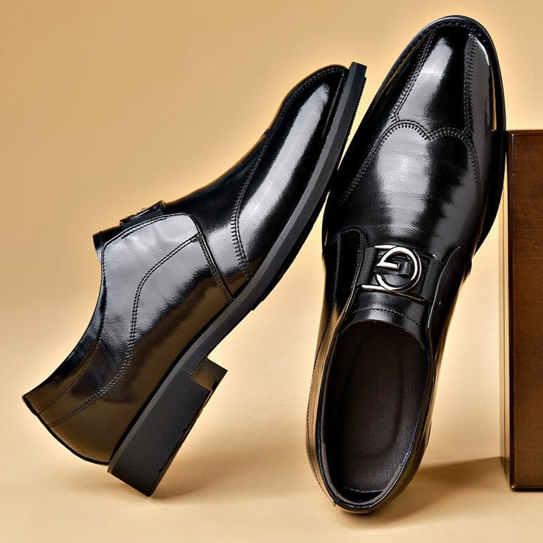 Men’s Slip-On Dress Shoes with Wingtip Detailing – Formal & Business Wear