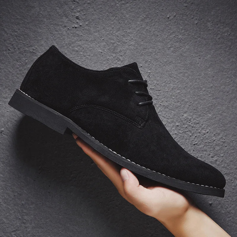 Men’s Suede Derby Shoes – Formal Lace-Up