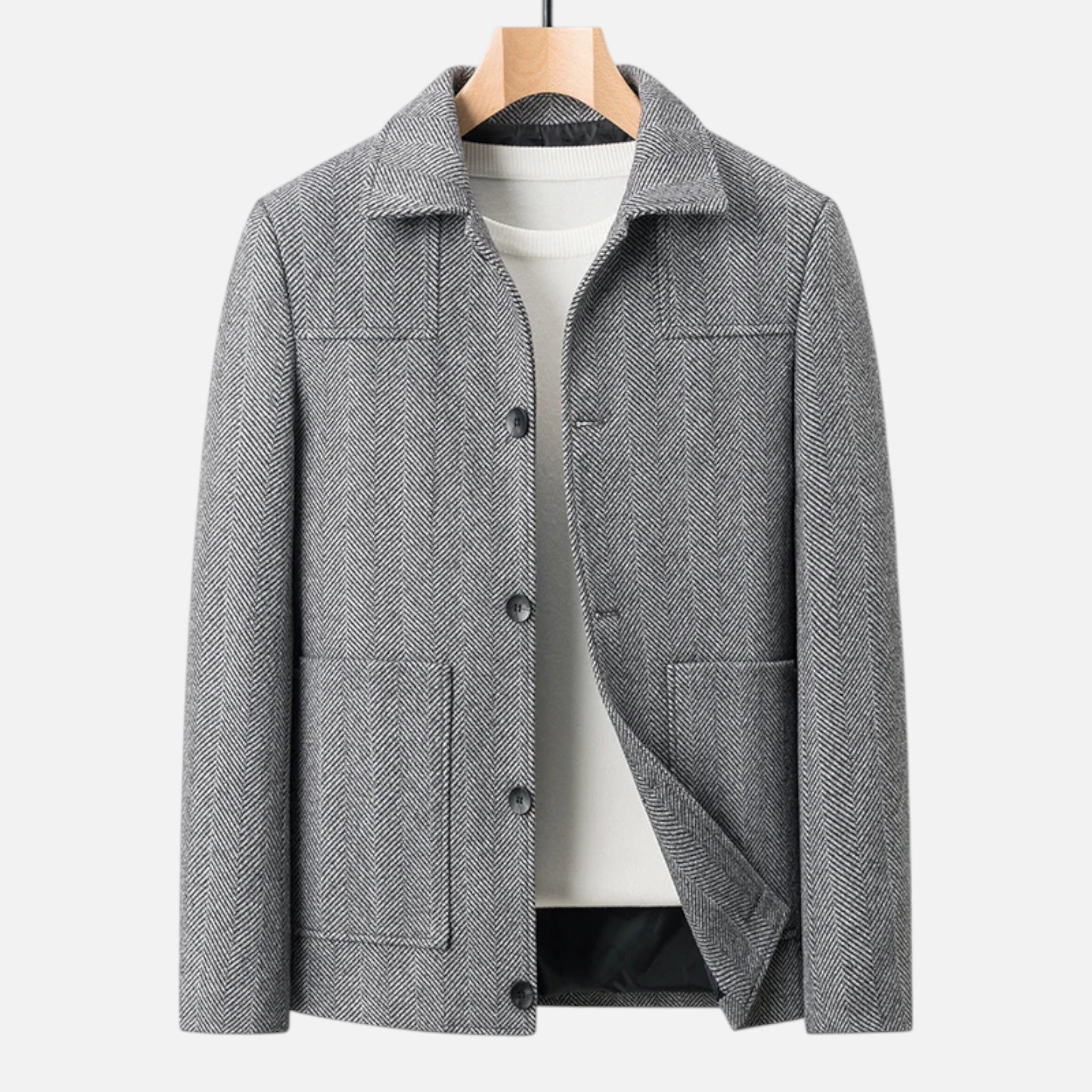 Men’s Tailored Button-Front Jacket – Refined Business-Inspired Design