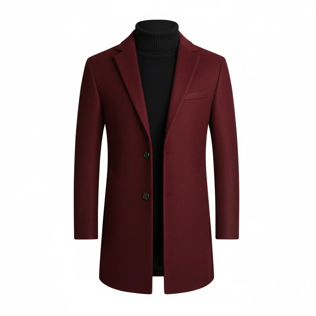 Men’s Tailored Coat with Notch Lapels – Smart Casual and Formal