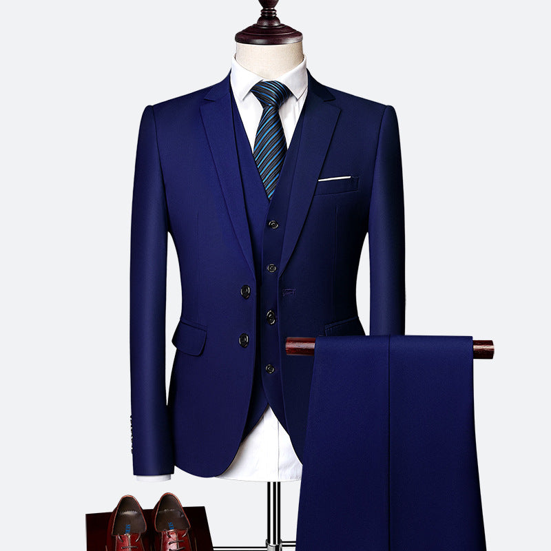 Men’s Three-Piece Suit – Plain, Tailored Formal/Wedding Set