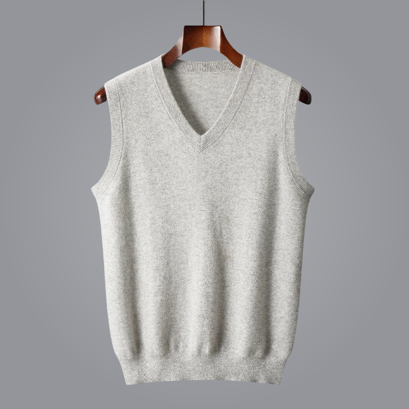 Men’s V-Neck Vest – Smart Casual Sleeveless Knit Layer
