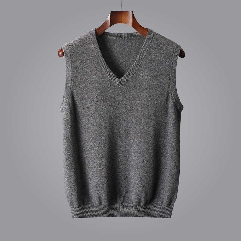 Men’s V-Neck Vest – Smart Casual Sleeveless Knit Layer