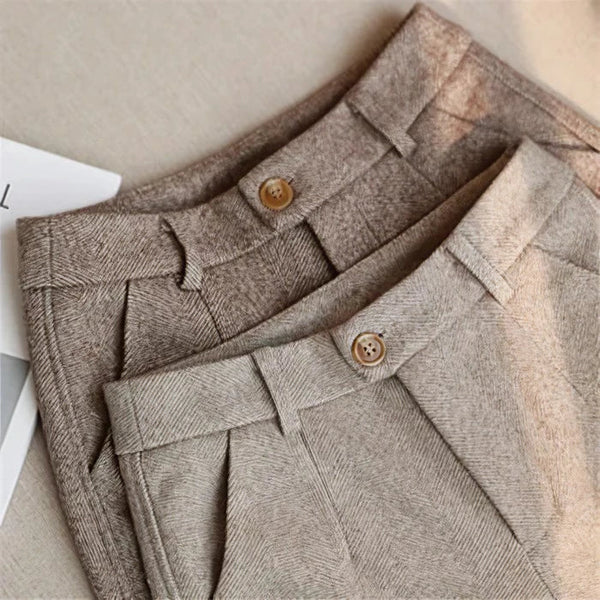 Men’s Vintage Pleated Trousers – High-Waist Tailored Fit