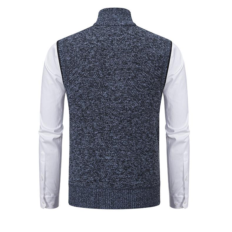 Men’s Zip Knit Gilet – Mock Neck, Sweater Vest, Side Pockets
