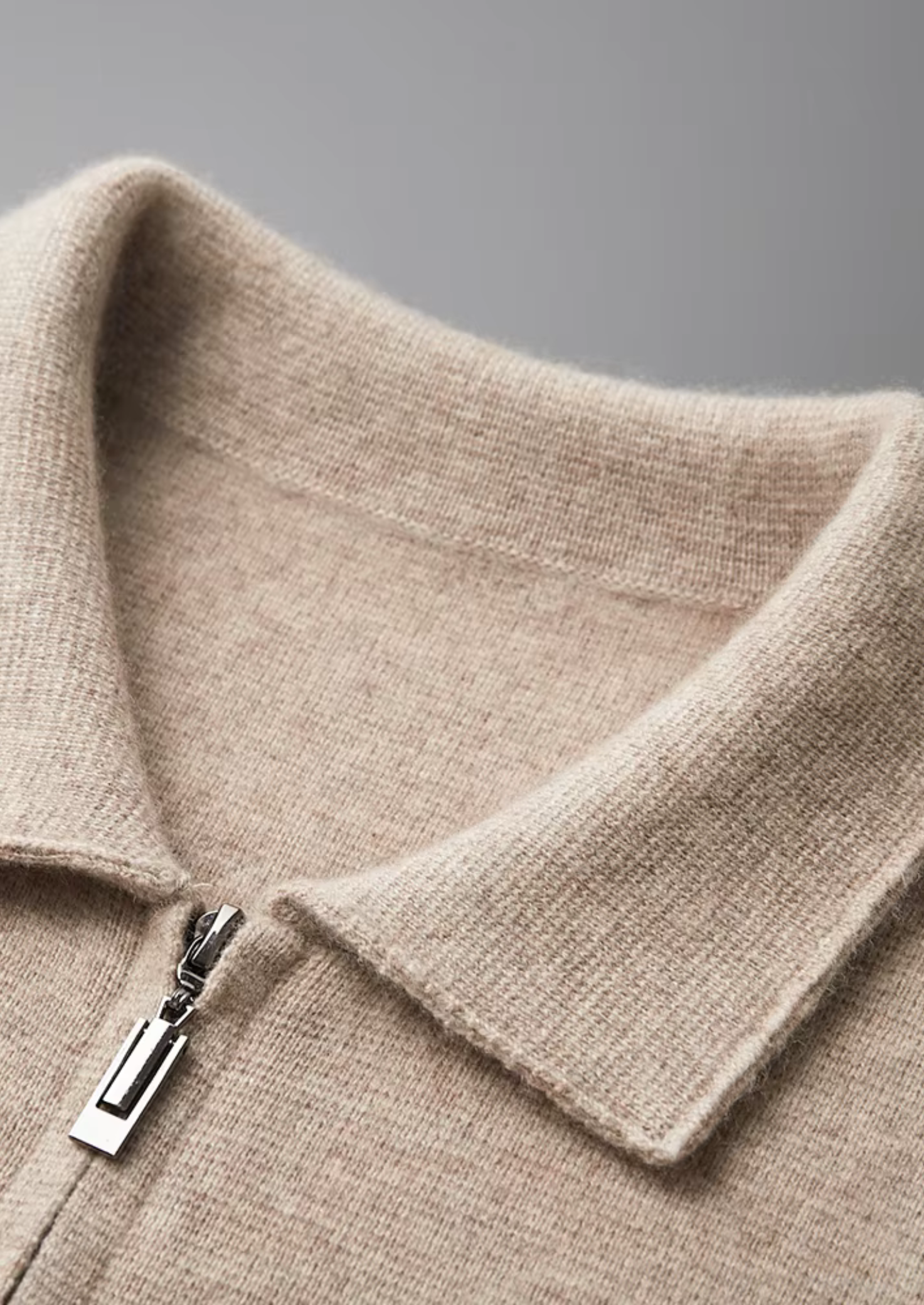 Men’s Zip-Up Cardigan Sweater with Collar – All-Season Smart Casual Layer