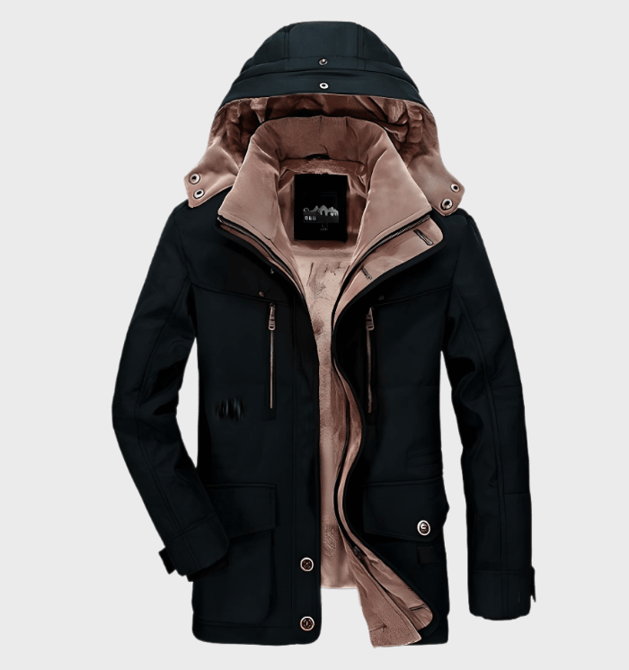 Allan Men's Winter Jacket – Warm with Hood with Insulating Lining & Practical Pockets