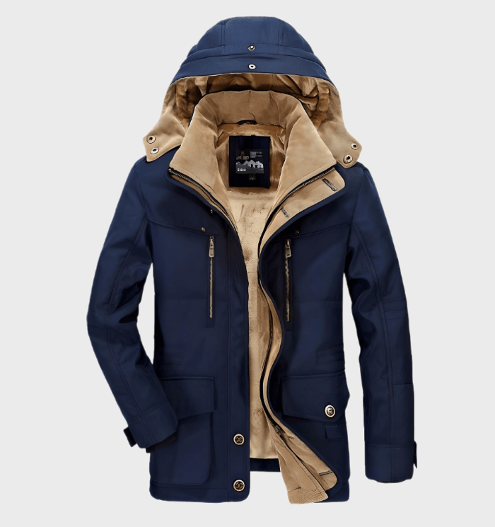Allan Men's Winter Jacket – Warm with Hood with Insulating Lining & Practical Pockets