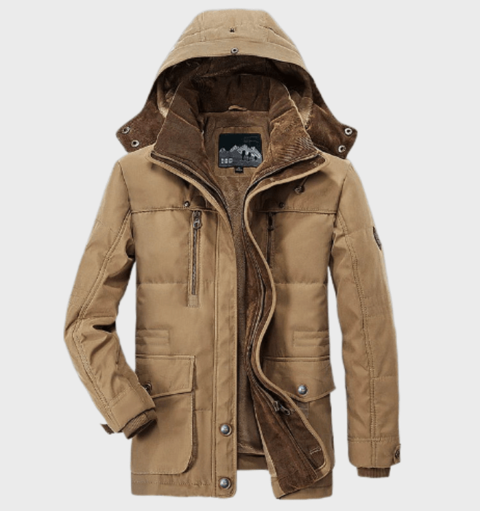 Allan Men's Winter Jacket – Warm with Hood with Insulating Lining & Practical Pockets