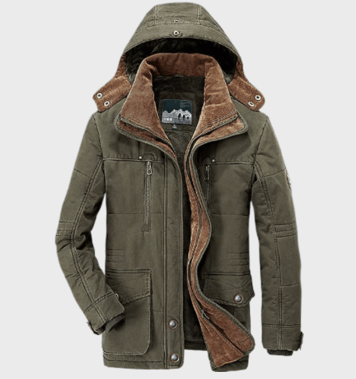 Allan Men's Winter Jacket – Warm with Hood with Insulating Lining & Practical Pockets
