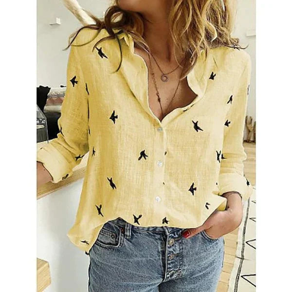 Blouse Woman Bianna Oversize – Loose Casual Fit with V-Neck for Work or Daily Use